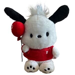 Pochacco Plush Toy with Red Shirt and Balloon Sanrio Hello Kitty‎ and Friends